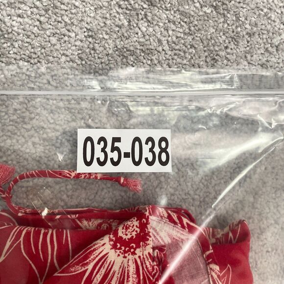 Rewind Linen Blend A-Line Sun Dress Womens Large Red Floral Spaghetti Strap Boho - Picture 12 of 12